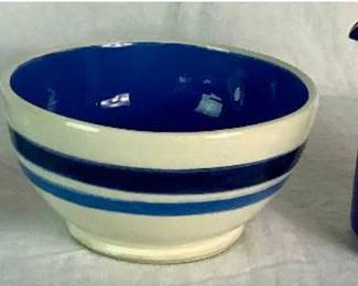 Blue Pottery Bundle-2 Creamers and Serving bowl