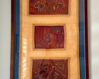 Beautifully framed Mola from Peru