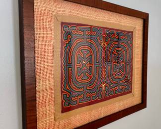 Beautifully framed Mola from Peru