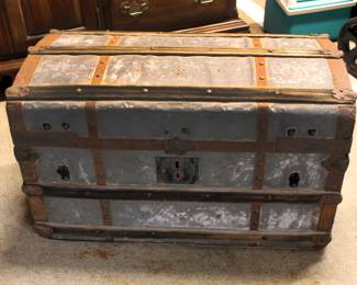 Antique tin trunk