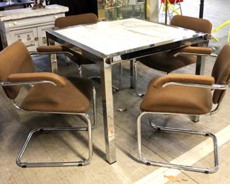 Chrome table & 4 chairs