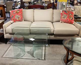 Bertram couch & glass coffee table