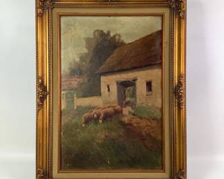 Framed Oil Painting by Josef Templer