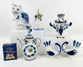 Gzhel Porcelain Figures & More