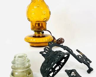 Amber Glass Lamp and Glass Insulator