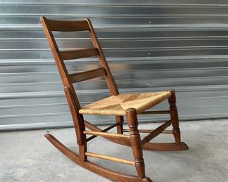 Vintage Ladder Back Rocking Chair