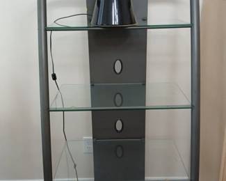 Four Glass Shelved Organizer Lamp