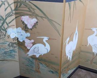 Oriental themed wall hanging 4 panels