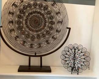 Metal Scrolled Wire Art, contemporary table sculpture