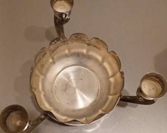 Silver Plated Vintage Lotus Flower Candle Holder