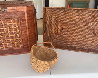 Wicker Storage Container Tray