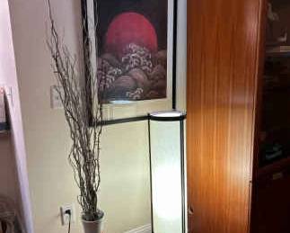 Beautiful Ceramic Vase with Matching Picture and Floor Lamp