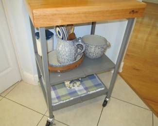 Spatter ware - butcher block cart