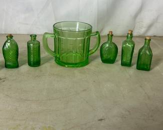 Green Glass Set