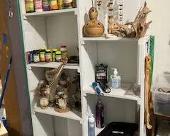 1 of 9 book shelves. 2 of which are iron