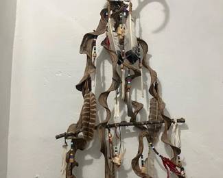 Wood, bone and Feathers. Approx 3'6"