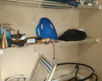 Garage items with Wrought-iron cocktail table base