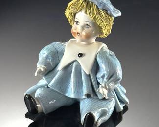 Signed LINO ZAMPIVA Ceramic Spaghetti Doll Figurine Blonde Hair Vintage Italian