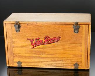 Antique Van Dorn Machinist Oak Wood Tool Box