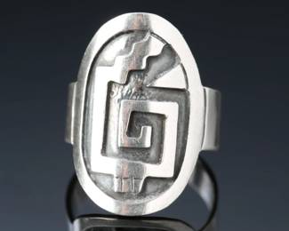 Mexican Sterling Silver Overlay Ring SZ: 6.25