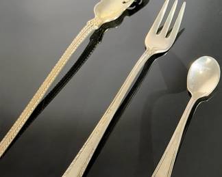 Lot of 3 Antique Sterling Silver Serving Spoons/Forks