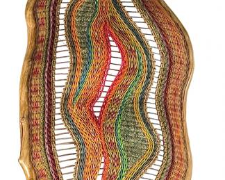 Montana Blue Heron Marilyn Evans Woven Wall Basket Sculpture Artist Made
