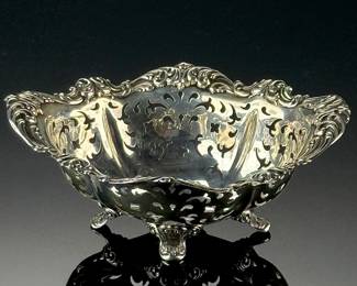 Alvin Sterling Silver Reticulated and Pierced Footed Bowl