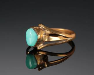 Native American Brass & Turquoise Ring