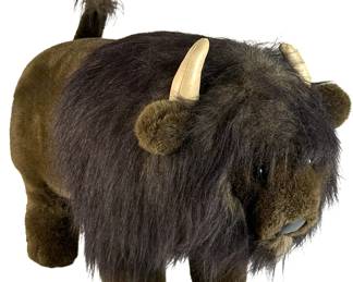 Plush Buffalo Footstool Ottoman