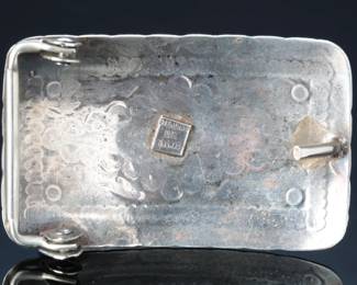 Navajo Darlene C. Thomas Sterling Silver Hand Stamped Belt buckler Native American