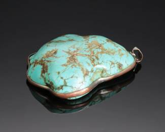 Huge Turquoise Nugget Pendant Native American Jewelry