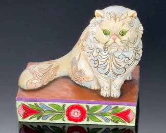 2008 Jim Shore Heartwood Creek Collection 4013026 Victoria White Persian Cat