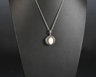925 Sterling Silver Vintage Suarti Bali Real Mother-of-Pearl Beaded Necklace & Earring Set