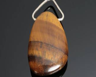 Polished Natural Tigers Eye Pendant