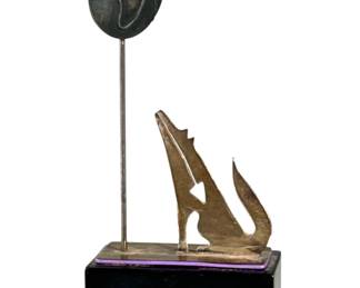 Mini Howling Coyote Southwest Modern Metal Art