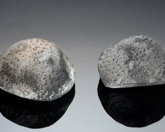 2pc Artist Made Stones Gabriel Loncsar Studio Art Pottery