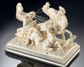 Amilcare Santini Roman Chariot Sculpture
