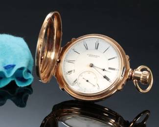 1885 14k Gold E. Howard & Co Pocket Watch Grade 4 Series VII Courvoisier & Wilcox Mfg Hunter Case