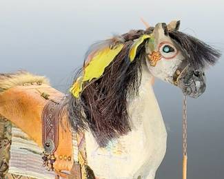 Dave & Sandy Daniels Peace Pony Southwest Studio Art Wood Mixed Media Horse Sculpture Folk Art