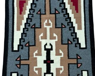 Antique Navajo Klagetoh Rug Early Native American Weaving 4x2.5ft