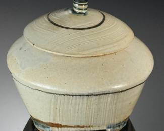 Studio Art Pottery Lidded Bowl Signed