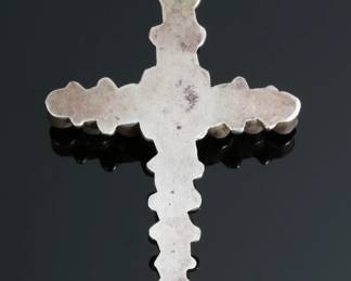 Multi Stone Silver Cross Pendant