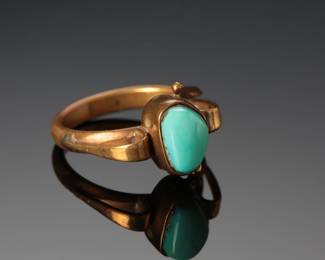 Native American Brass & Turquoise Ring