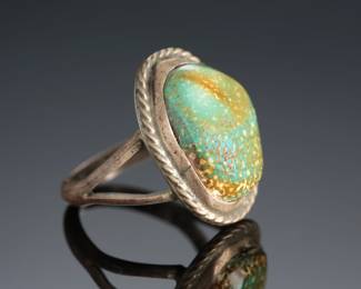 Vintage Navajo Turquoise & Silver Ring Native American Jewelry