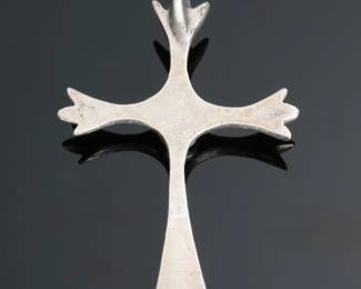 Navajo Silver & Turquoise Cross Pendant Native American Jewelry