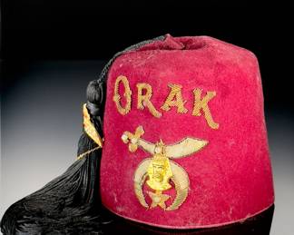 Jeweled El Bekal Fez Cap Shriner Masonic Freemason Wool Club Lodge Hat Orak Shrine Temple
