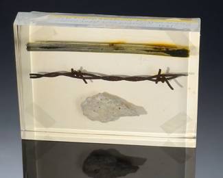 Berlin Wall Austrian-Hungarian Border Relic
Acrylic Encased Barbed Wire