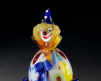 Murano Art Glass Clown Sculpture Studio Art