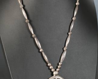 Navajo Silver Squash Blossom Naja Necklace Native American Jewelry