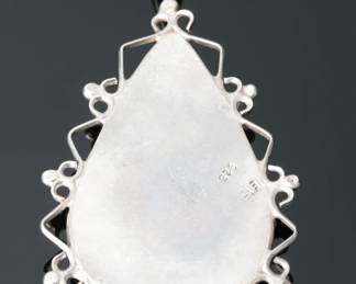 Native American Sterling Silver Lapis Lazuli Teardrop Pendant Signed